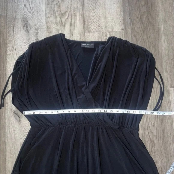 Lane Bryant Black Wrap Dress with Cinched Sleeves Size 22/24 - Picture 6 of 8